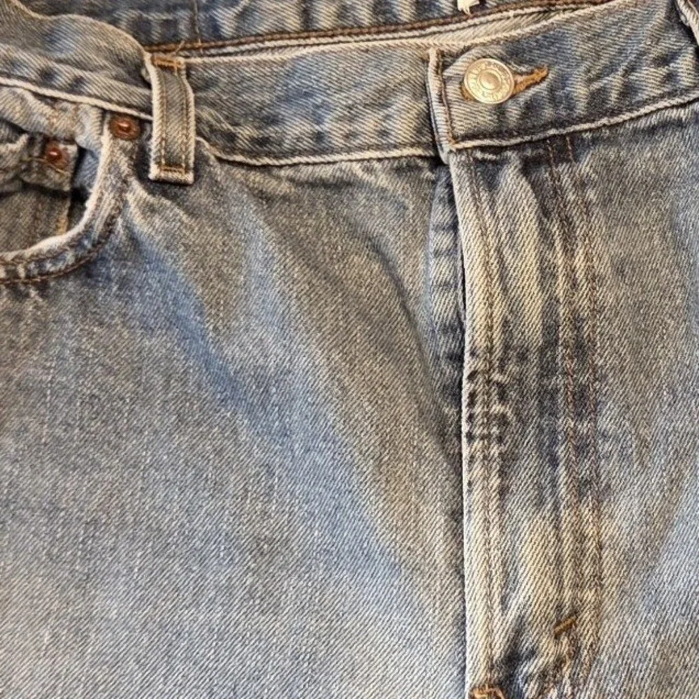 Levi's 505 Regular Fit Jeans Mens 36x36 Light Wash Blue Distressed Vintage 90s
